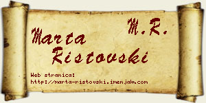 Marta Ristovski vizit kartica